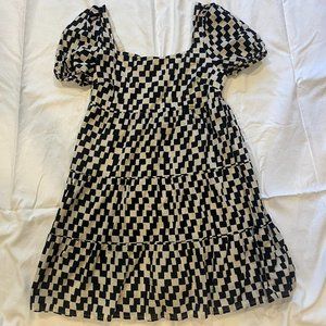 BP White and Black Checkered Dress